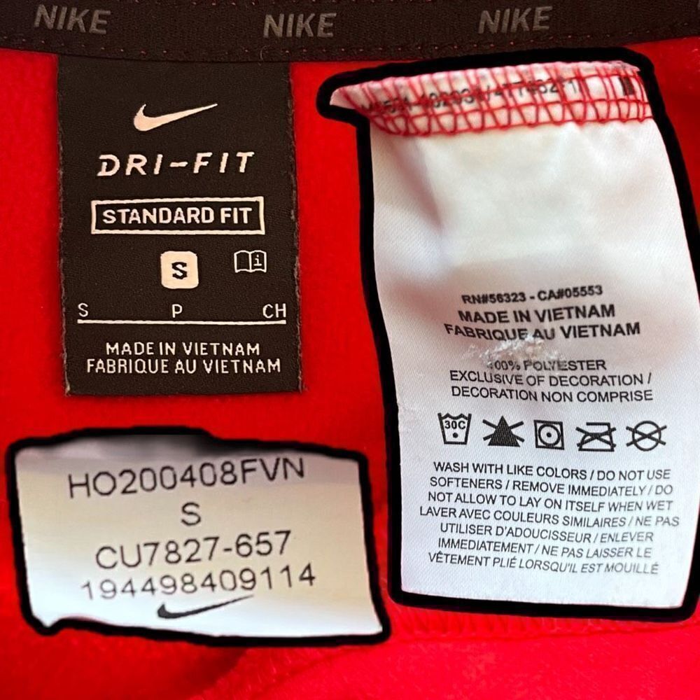 🔥 4/$20 Nike Women's Red Pull-Over Long-Sleeve Hoodie Jacket Size Small - Picture 7 of 7